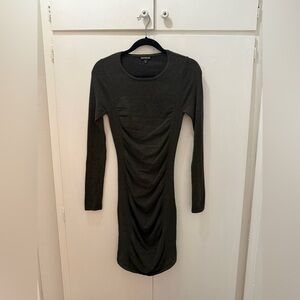 Express Dark Green Long Sleeve Dress